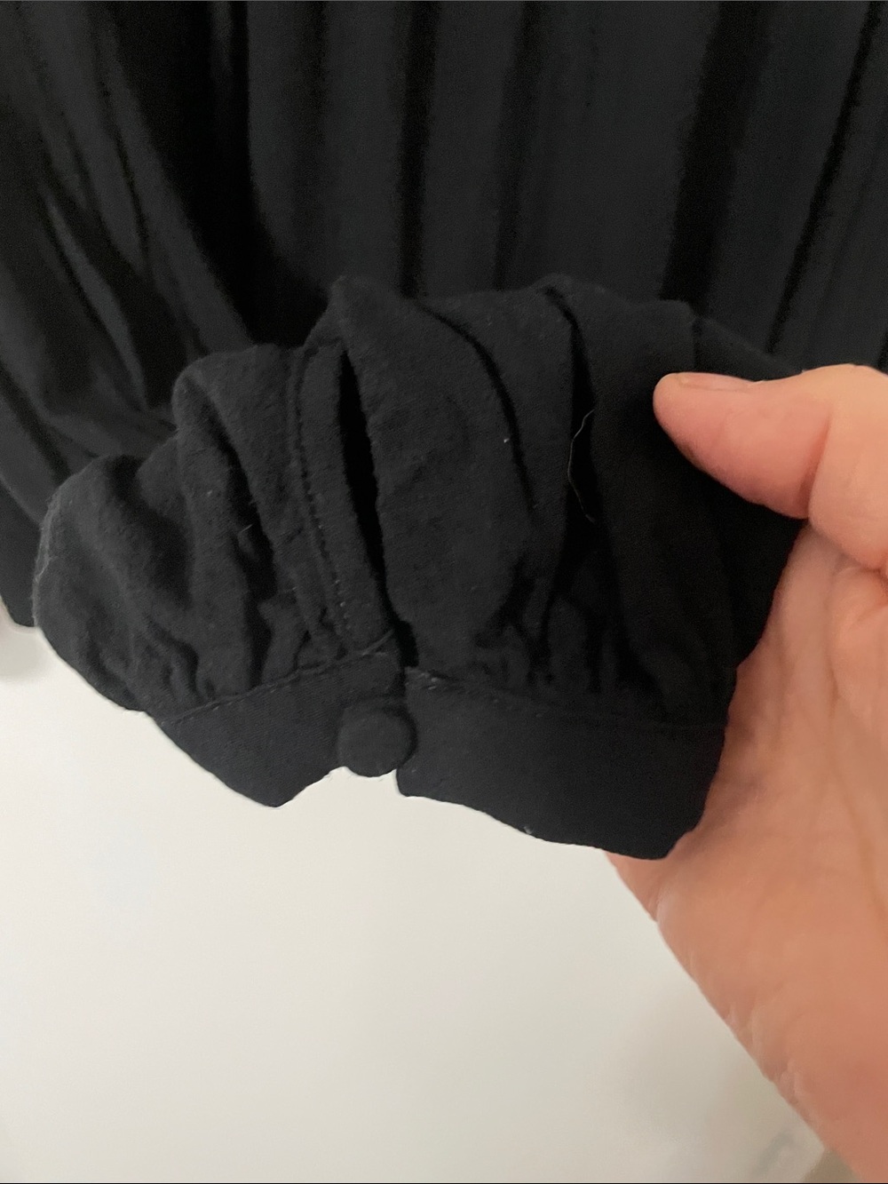 Free People Black Lace Yoke Long Sleeve Blouse - Picture 8 of 9